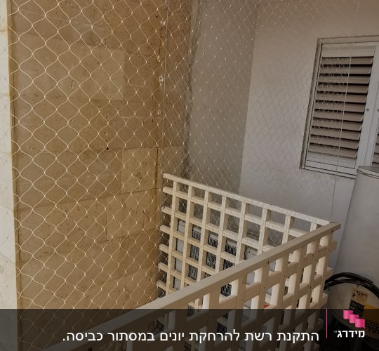רשת למניעת כניסת יונים במרפסת